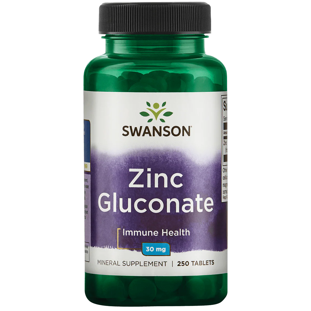 Swanson Zinc (Gluconate) 30mg - 250 tabs - Image 2